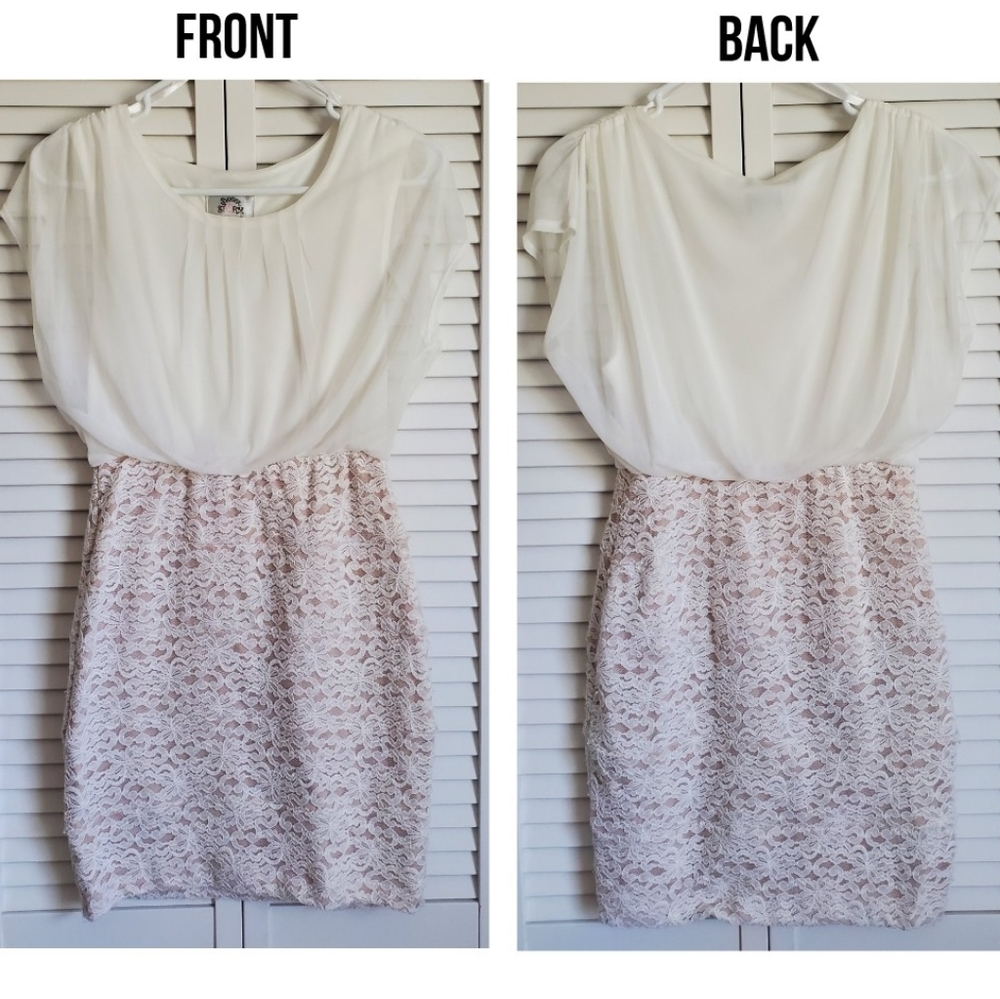 Sweet Storm Cream Colored Cocktail Dress